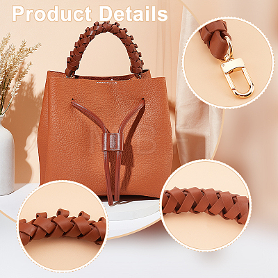 WADORN PU Imitation Leather Braided Bag Handles and Purse Drawstring FIND-WR0009-12-1