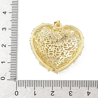 Brass Micro Pave Clear Cubic Zirconia Pendants KK-B141-03G-01-1