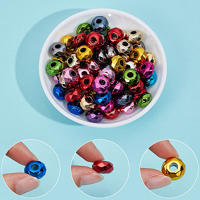 80Pcs UV Plating Acrylic European Beads OACR-PA0001-86-1