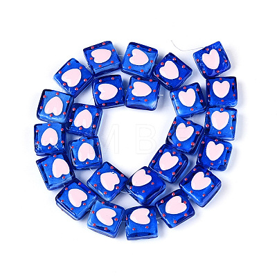 Handmade Spray Painted Lampwork Beads LAMP-N035-02D-1