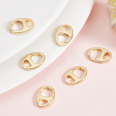 6Pcs Brass Spring Gate Rings KK-BC0009-99-1