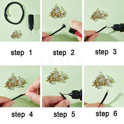60Pcs 3 Styles Brass Cord Ends KK-CN0003-44G-1