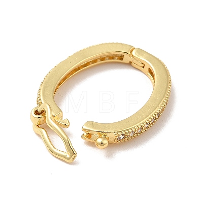Brass Micro Pave Clear Cubic Zirconia Twister Clasps  KK-H434-21G-1