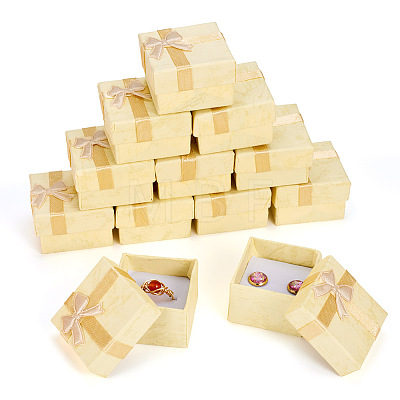 Square Paper Jewelry Gift Boxes with Bowknot CON-TAC0010-80D-1