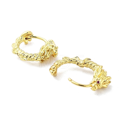 Rack Plating Brass Micro Pave Cubic Zirconia Hoop Earrings for Women EJEW-A038-03G-1
