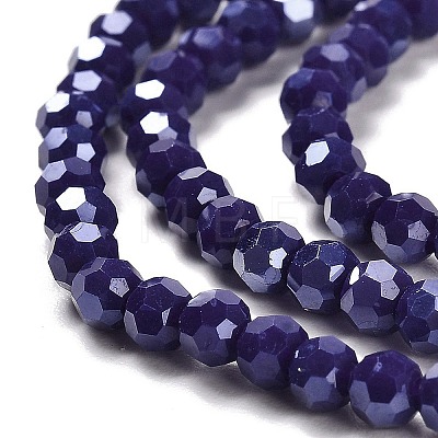 Electroplate Opaque Glass Beads Strands EGLA-A035-P4mm-A09-1