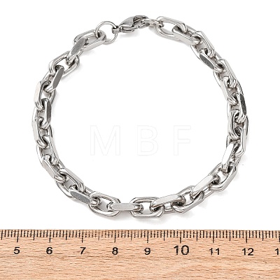 304 Stainless Steel Cable Chain Bracelets for Women Men BJEW-F529-04P-1