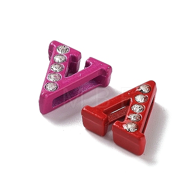 Rhinestone Slide Letter Charms RB-TAC0002-01V-1