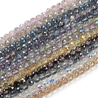 Transparent Electroplate Glass Beads Strands EGLA-N002-34C-M01-1