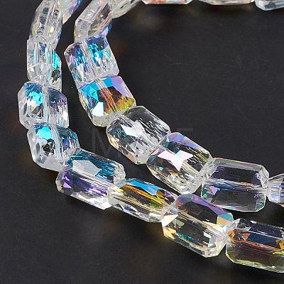 Transparent Electroplate Glass Beads Strands EGLA-E030-01L-1