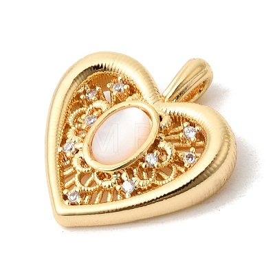 Natural White Shell Pendants KK-Z149-19G-1