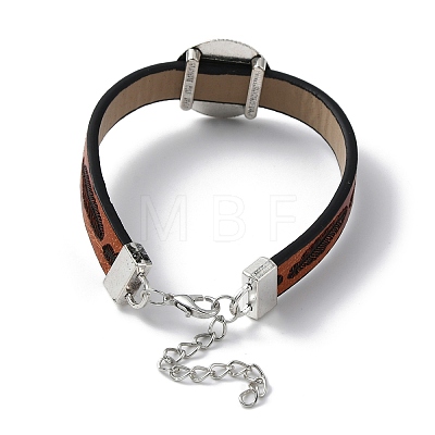 Alloy Flat Round Link Bracelet Settings fit for Cabochons FIND-M009-01AS-1
