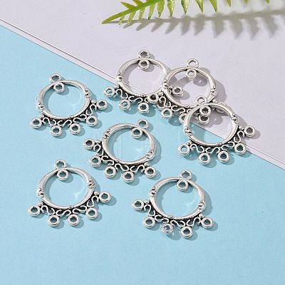 Antique Silver Tibetan Style Ring Chandelier Component Links for Dangle Earring Making X-EA9736Y-NF-1