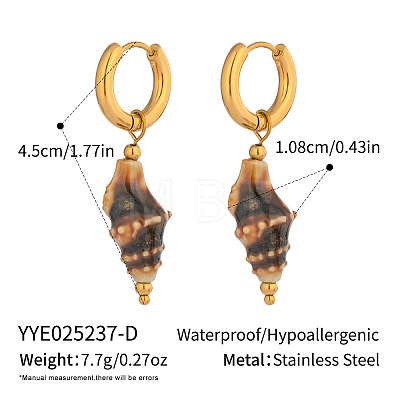 Stainless Steel Shell Shape Hoop Earrings RR5030-4-1