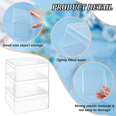 Square Acrylic Storage Boxes CON-WH0092-49-1