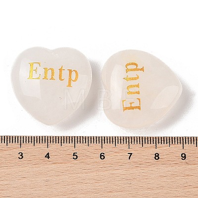 Natural Quartz Crystal Heart Engraving MBTI Figurines Statues for Home Office Desk Decorations G-K353-05O-1