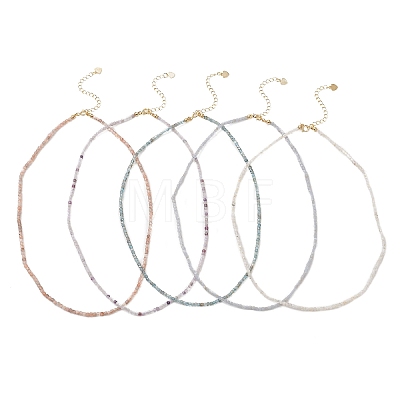 Natural Mixed Gemstone Faceted Cube Beaded Necklaces for Women NJEW-JN06285-1