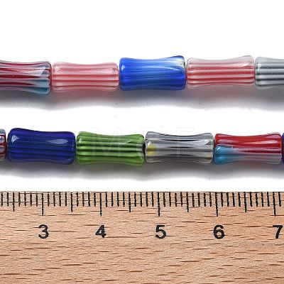 Handmade Millefiori Lampwork Beads Strands LAMP-F035-06-1