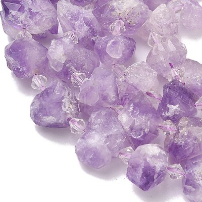 Raw Rough Natural Amethyst Beads Strands G-L642-D04-01-1