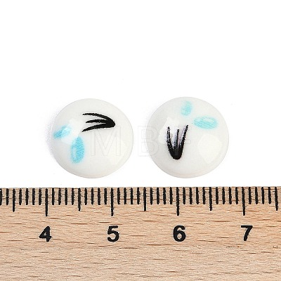 Flat Round Cartoon Resin Cabochons CRES-Q009-01H-1