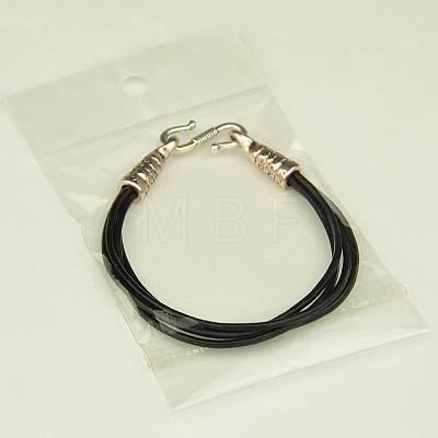 Men Cowhide Leather Cord Multi-strand Bracelets BJEW-JB00831-01-1