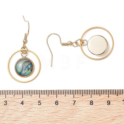 Paua Shell Dangle Earrings EJEW-JE06981-1