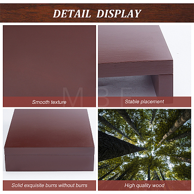 2Pcs 2 Sizes Wood Display Basements ODIS-WH0027-043-1