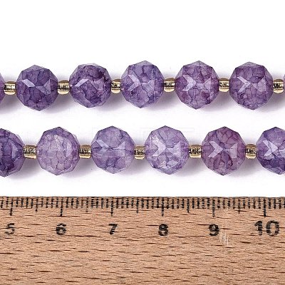 Ombre Effect Dyed Transparent Crackle Glass Beads Strands GLAA-Q111-10MM-03-1