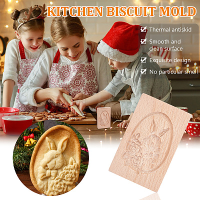 Beech Wood Cookie Molds AJEW-WH0083-59B-1