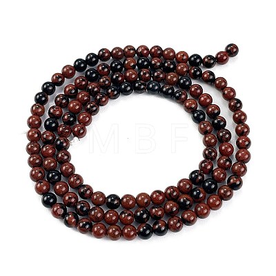 Natural Mahogany Obsidian Beads Strands G-N0189-02-3mm-A-1