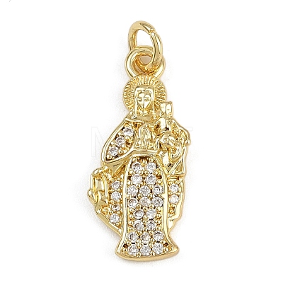 Brass Micro Pave Cubic Zirconia Pendants KK-Z123-24G-04-1
