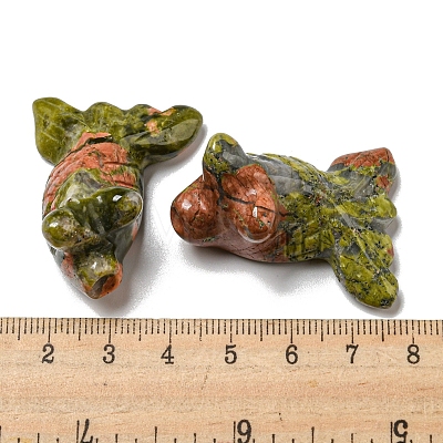 Natural Unakite Carved Healing Goldfish Figurines DJEW-D012-08H-1