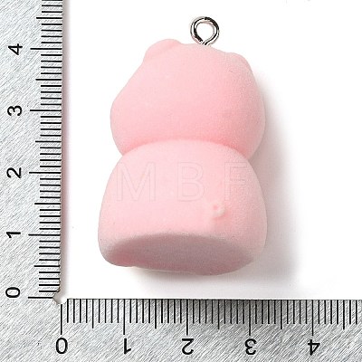 Flocking Resin Cute Pendants RESI-D072-01F-1