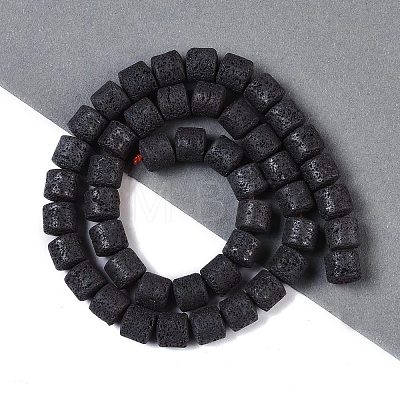 Frosted Natural Lava Rock Beads Strands G-E618-02D-1