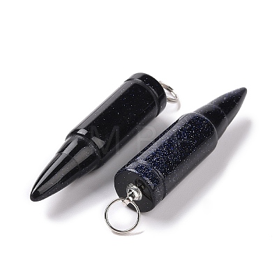 Synthetic Blue Goldstone Pointed Pendants G-D850-10-1