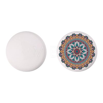 Flat Round White Cement Painting Rock DIY-WH0783-012-1