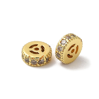 Rack Plating Brass Cubic Zirconia Beads KK-K273-13G-1