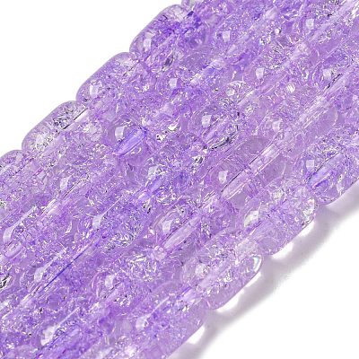 Transparent Crackle Glass Beads Strands X-GLAA-NH0001-04F-1
