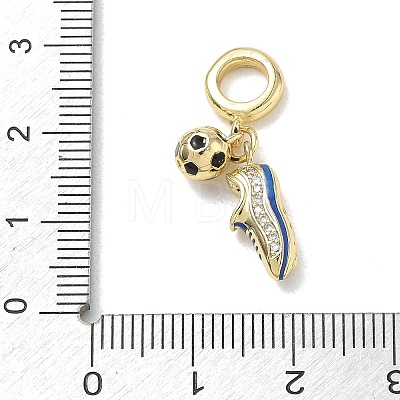 Brass Micro Pave Clear Cubic Zirconia European Dangle Charms CU-CBA765A-03G-1