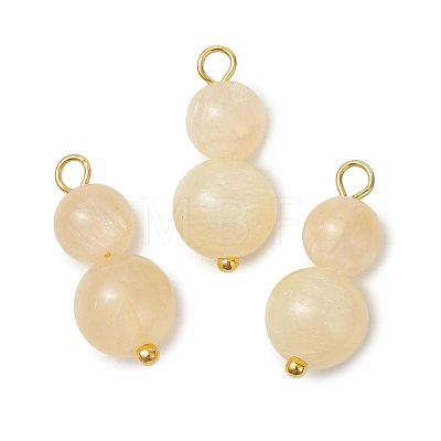 Natural Golden Silk Jade Beaded Pendants PALLOY-JF05886-1