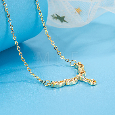 Brass Teardrop Pendant Necklaces for Women WG5F4D7-02-1