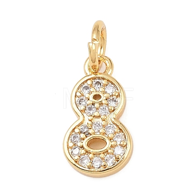 Brass Micro Pave Clear Cubic Zirconia Charms KK-G544-04G-08-1