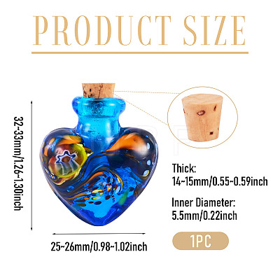 Handmade Lampwork Perfume Bottle Pendants LAMP-TADJ0001-06E-1