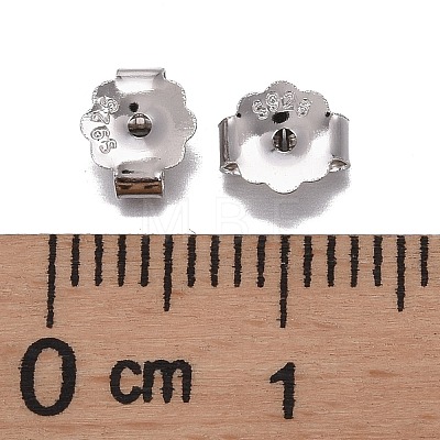 Rhodium Plated 925 Sterling Silver Ear Nuts STER-K167-039P-1