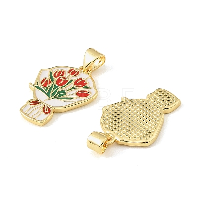 Graduation Season Brass Enamel Pendants KK-CBAF2EC-03G-D01-1