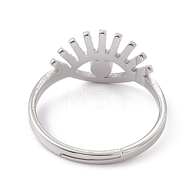 201 Stainless Steel Evil Eye Adjustable Ring for Women RJEW-K238-13P-1