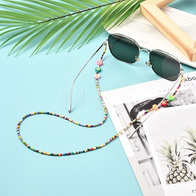 Glass Seed Beads Eyeglasses Chains AJEW-EH00383-04-1