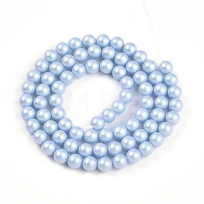 Baking Painted Pearlized Glass Pearl Bead Strands HY-N002-5mm-C04-1