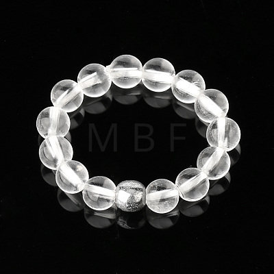 4MM Round Natural Quartz Crystal Beaded Stretch Rings VM0712-15-1