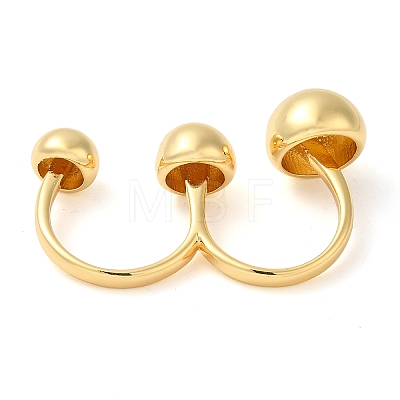 Brass Double Finger Rings RJEW-Q778-55G-1